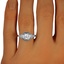 The Hilaria Ring, smallzoomed in top view on a hand
