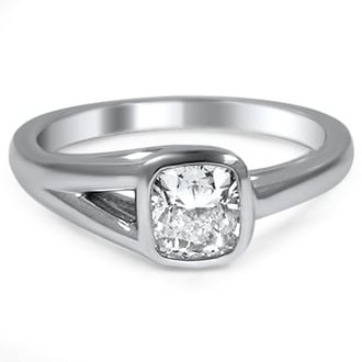 Custom Asymmetric Bezel Solitaire Ring
