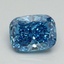 1.00 Ct. Fancy Vivid Blue Cushion Lab Grown Diamond