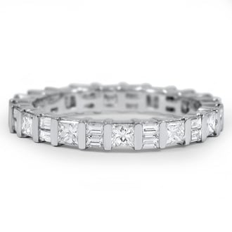 Custom Eternal Princess and Baguette Diamond Ring