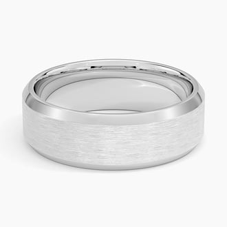 Beveled Edge Matte 7mm Wedding Ring