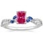 14K White Gold Luxe Willow Sapphire and Diamond Ring (1/8 ct. tw.), smalltop view