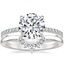 Platinum Viviana Diamond Ring (1/4 ct. tw.) with Lunette Diamond Ring