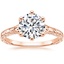 14K Rose Gold Hudson Engraved Ring, smalltop view