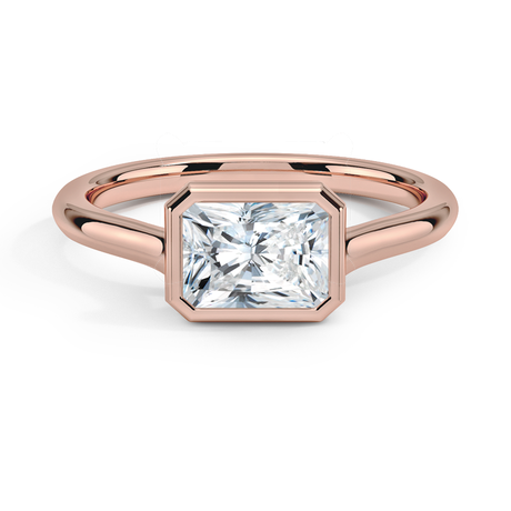 14K Rose Gold Luna East-West Bezel Solitaire Ring