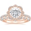 14KR Moissanite Reina Diamond Ring with Versailles Diamond Ring (3/8 ct. tw.), smalltop view