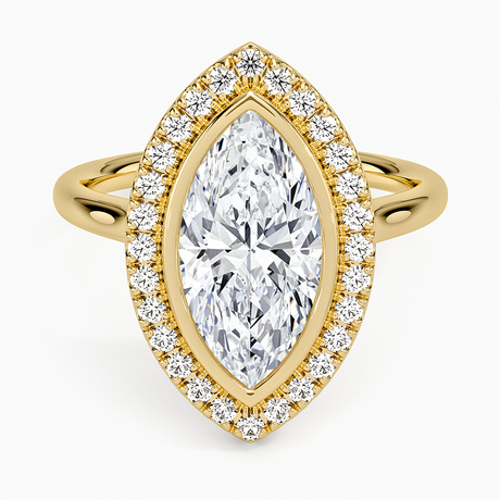 Bezel Halo Diamond Ring