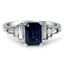 Custom Emerald Cut Sapphire and Diamond Baguette Ring