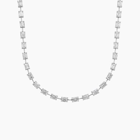 Emerald Cut Lab Diamond Tennis Necklace - Brilliant Earth