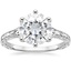 18K White Gold Hudson Engraved Ring, smalltop view