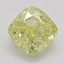 0.62 Ct. Fancy Intense Yellow Cushion Diamond