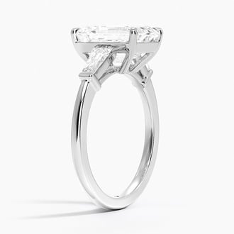 Symphony Tapered Baguette Three Stone with 3ct Emerald Certified Lab Diamond