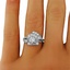 The Theodora Ring, smalltop view on a hand