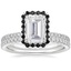 18KW Moissanite Waverly Diamond Ring with Black Diamond Accents with Luxe Ballad Diamond Ring, smalltop view