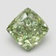 1.87 Ct. Fancy Vivid Green Cushion Lab Grown Diamond