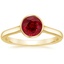 18K Yellow Gold Luna 2mm Bezel Ring, smalltop view