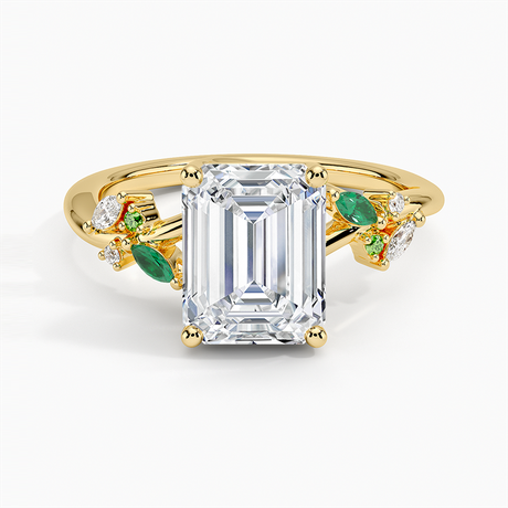 Arden Diamond Ring with Lab Emerald Accents - Brilliant Earth