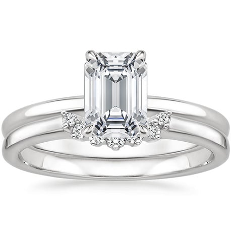 Platinum Elodie Ring with Crescent Diamond Ring