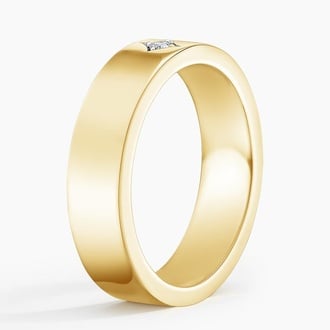 Diamond Accented Men's Impressed Wedding Ring