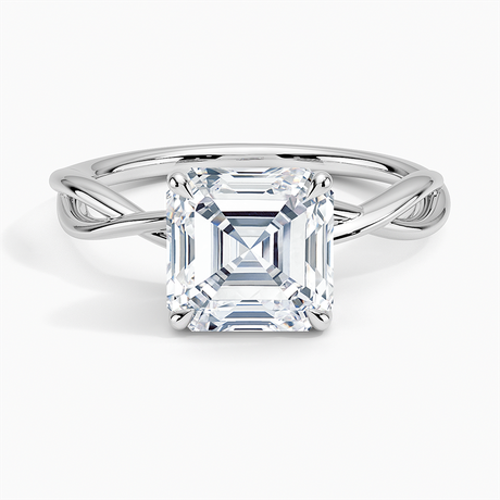 18K White Gold Alya Twist Solitaire Ring
