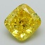 2.60 Ct. Fancy Vivid Yellow Cushion Lab Grown Diamond