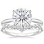 18KW Moissanite Freesia Ring with Curved Versailles Diamond Ring, smalltop view