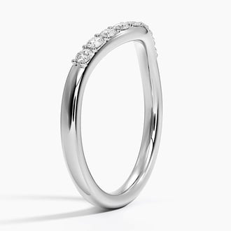 Petite Curved Diamond Ring (1/5 ct. tw.) in 18K White Gold