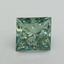 1.60 Ct. Fancy Vivid Green Princess Lab Grown Diamond