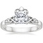 18K White Gold Celtic Claddagh Diamond Ring, smalltop view