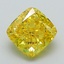 3.13 Ct. Fancy Vivid Yellow Cushion Lab Grown Diamond