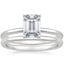 18K White Gold Four-Prong Petite Comfort Fit Bridal Set