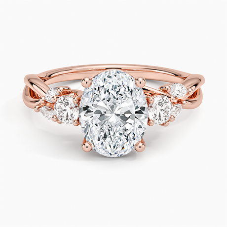 14K Rose Gold Willow Three Stone Diamond Ring (1/3 ct. tw.)