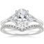 Platinum Luxe Trillion Cut Three Stone Diamond Ring with Flair Diamond Ring (1/6 ct. tw.)