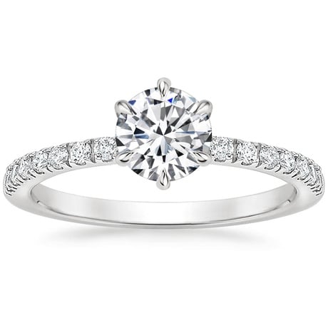 18K White Gold Bliss Diamond Ring (1/6 ct. tw.) with Bliss Diamond Ring (1/5 ct. tw.)