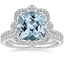 18KW Aquamarine Reina Diamond Ring with Luxe Ballad Diamond Ring (1/4 ct. tw.), smalltop view