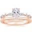 14K Rose Gold Versailles Hidden Halo Diamond Ring with Petite Comfort Fit Wedding Ring