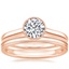 14K Rose Gold Margot Ring with 2mm Milgrain Wedding Ring
