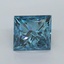 1.52 Ct. Fancy Vivid Malibu Blue Princess Lab Grown Diamond