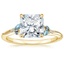 18K Yellow Gold Camellia Indigo Milgrain Ring, smalltop view