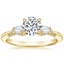 18K Yellow Gold Simply Tacori Three Stone Marquise Diamond Ring, smalltop view