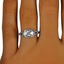 The Uriela Ring, smallzoomed in top view on a hand