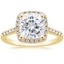 18K Yellow Gold Odessa Halo Diamond Ring (1/5 ct. tw.), smalltop view