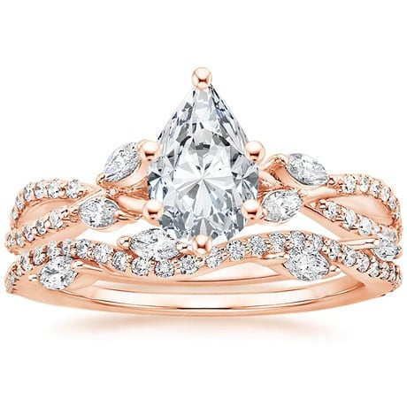 14K Rose Gold Luxe Willow Diamond Ring (1/4 ct. tw.) with Luxe Winding Willow Diamond Ring (1/4 ct. tw.)