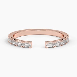 Gemma Baguette Diamond Open Ring in 14K Rose Gold