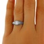The Starling Ring, smalltop view on a hand