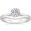 18K White Gold Aveline Ring with Petite Curved Wedding Ring