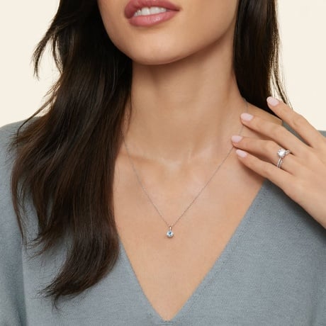Bezel Aquamarine Necklace