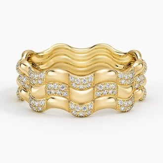 Honey Checkered Lab Diamond Ring
