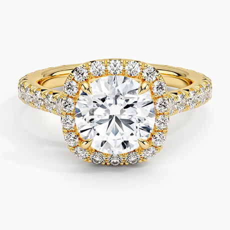 18K Yellow Gold Estelle Halo Diamond Ring (3/4 ct. tw.)