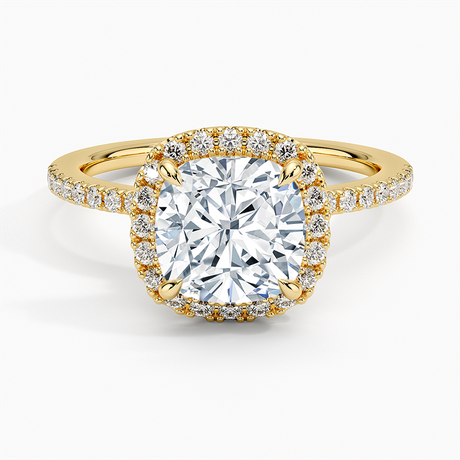 18K Yellow Gold Waverly Hidden Halo Diamond Ring